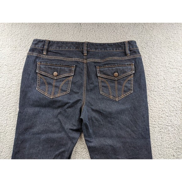 Ann Taylor LOFT Women's size 10 Dark Wash Denim Flare Jeans - Picture 8 of 14
